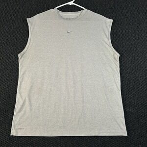 Vintage‎ Nike Light Gray Sleeveless Active Athletic Tank Top Shirt Men's Size L